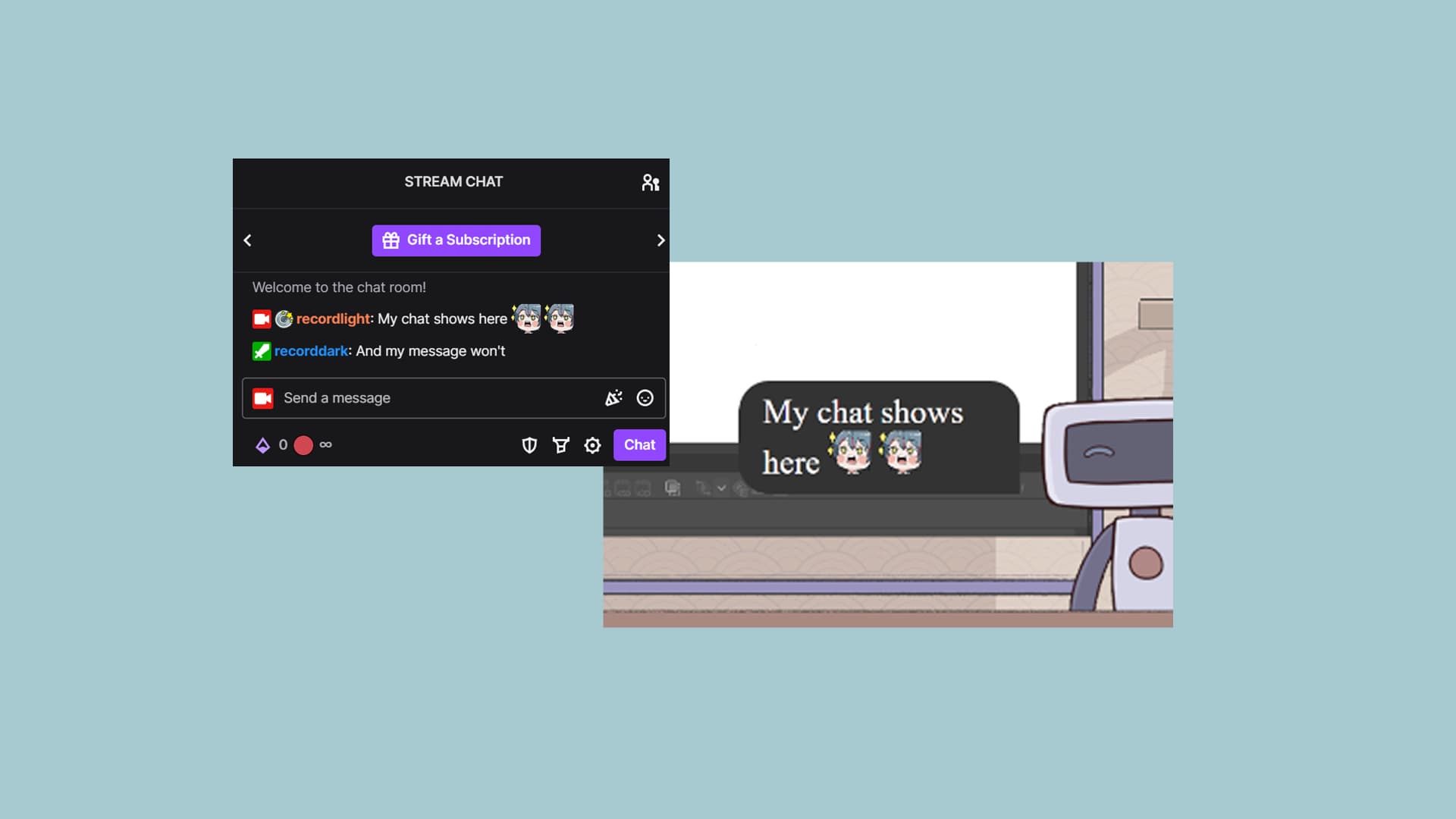 Twitch Streamer Dialog Box